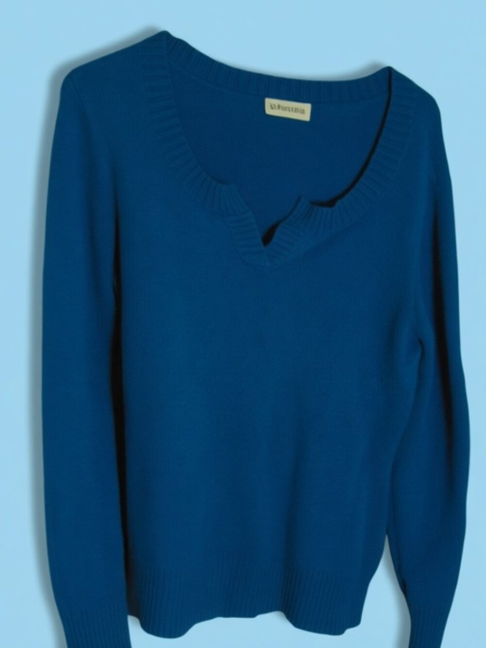Blue V-Neck Pullover Sweater, Size Large,  from St. John;s Bay